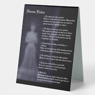 Plaque De Table Règlement Halloween