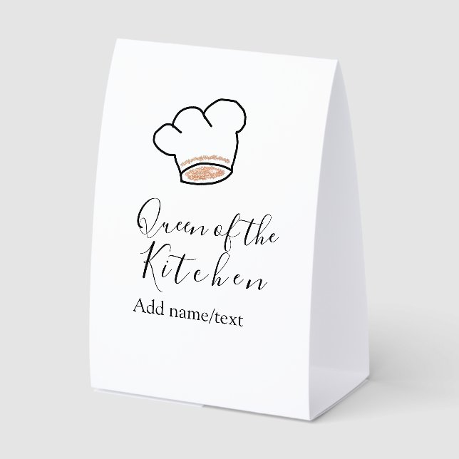 Plaque De Table Reine de la cuisine chef cuisinier ajouter nom cou (Recto)