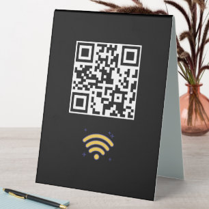 Plaque De Table Réseau Wifi personnalisé QR Code moderne