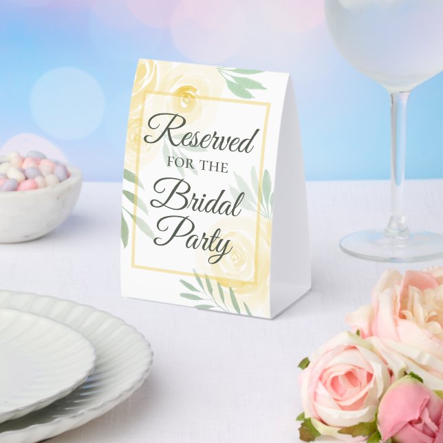 Plaque De Table Réservé à la Mariée Roses Jaune Beurre (Insitu (mariage))
