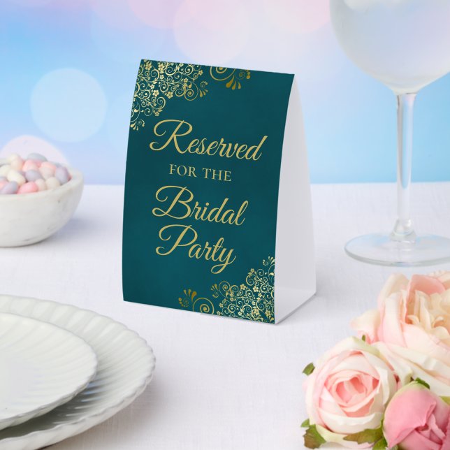 Plaque De Table Réservé à la mariée Teinte sarcelle et or (Insitu (mariage))