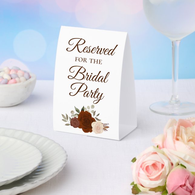Plaque De Table Réservé aux Roses de la fête nuptiale rouille oran (Insitu (mariage))