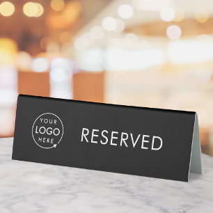 Plaque De Table Réservé   Black Logo Restaurant Table Réservation