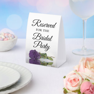 Plaque De Table Réservé pour la fête nuptiale Amethyst Purple Rose