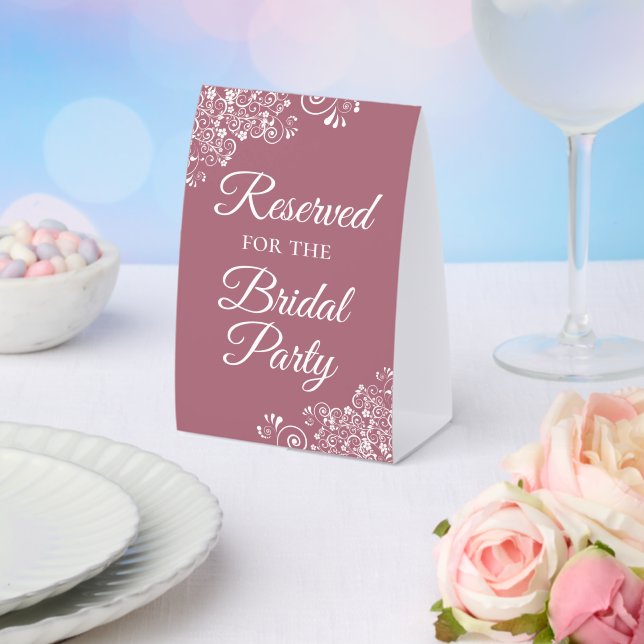 Plaque De Table Réservé pour la fête nuptiale Elegant Dusty Rose (Insitu (mariage))