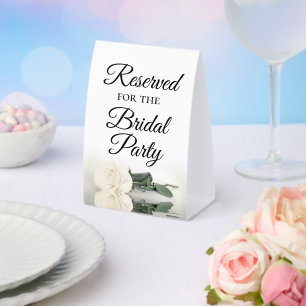 Plaque De Table Réservé pour la fête nuptiale Elégante Rose blanch