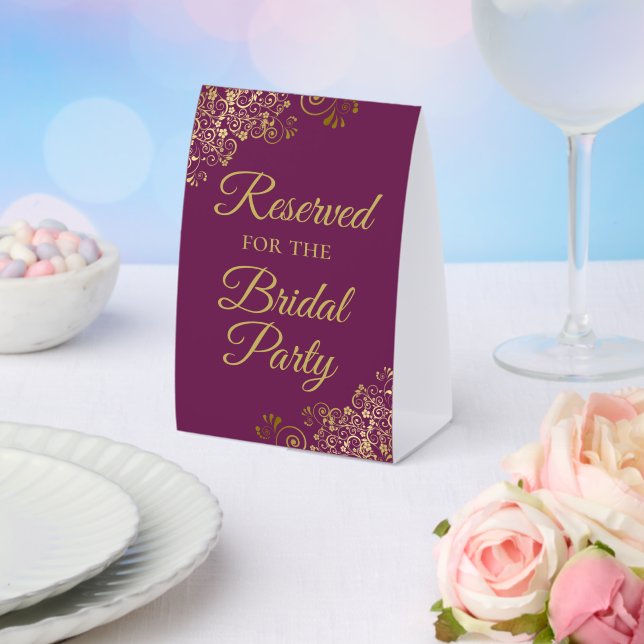 Plaque De Table Réservé pour la fête nuptiale Magenta & Gold (Insitu (mariage))