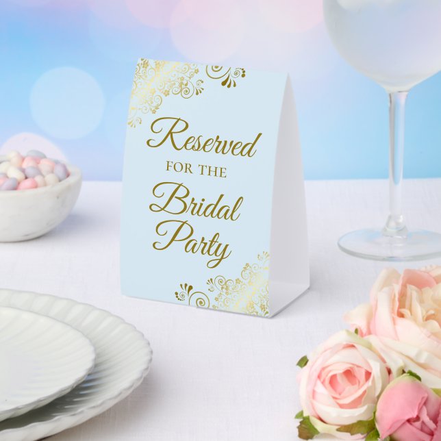 Plaque De Table Réservé pour la fête nuptiale Pale Blue & Gold (Insitu (mariage))