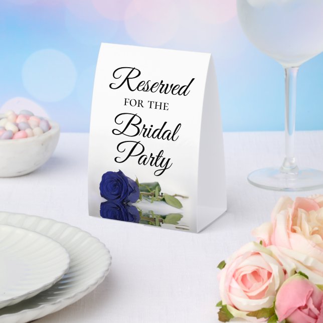 Plaque De Table Réservé pour la Rose de la fête nuptiale Chic Navy (Insitu (mariage))