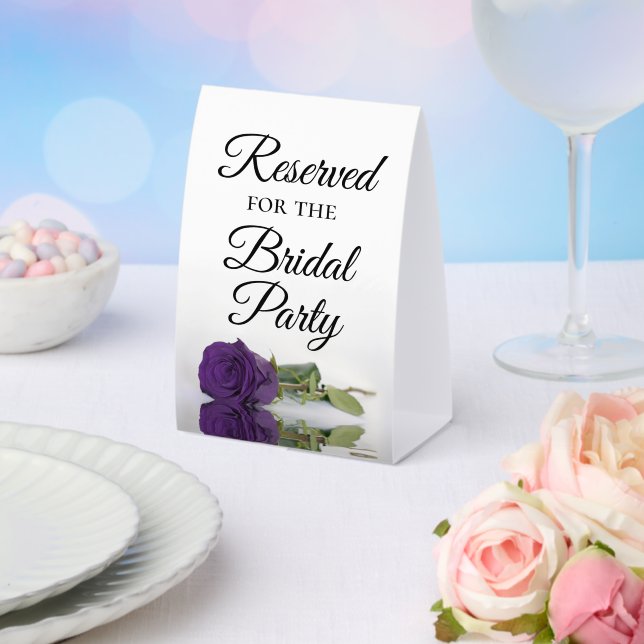 Plaque De Table Réservé pour la Rose royale violet de la fête nupt (Insitu (mariage))