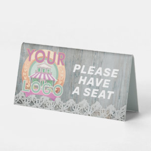 Plaque De Table Restaurant Cafe Custom Business Logo Professionnel