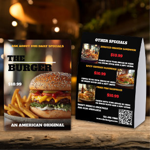 Plaque De Table Restaurant de hamburgers