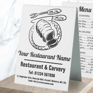 Plaque De Table Restaurant Dimanche Déjeuner ou Dîner Menu