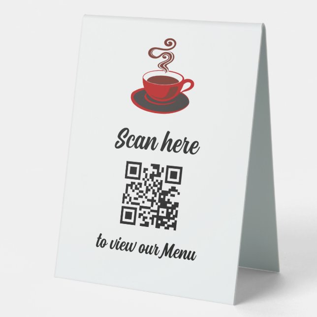 Plaque De Table Restaurant ou Café Shop sans contact QR Code Menu (Recto)