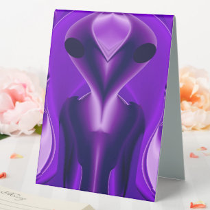 Plaque De Table Rêves arc-en-ciel violets 3D, Alien