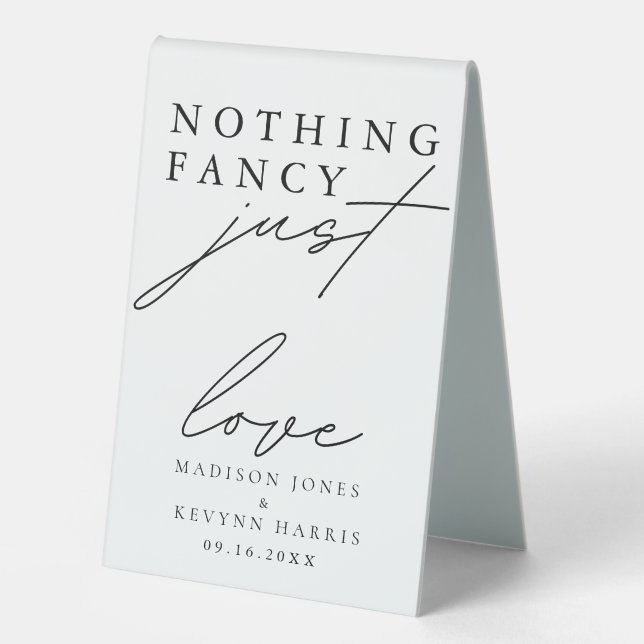 Plaque De Table Rien de Fantastique Juste un Mariage d'Amour   (Recto)
