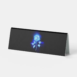 Plaque De Table Rose bleu brûlant