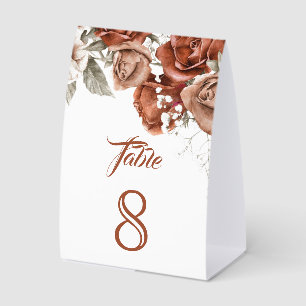 Plaque De Table Roses Fanées Numéro de Table de Mariage Floral en