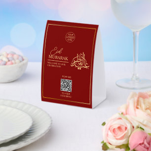 Plaque De Table Royal Burgundy & Gold Eid Mubarak Présentoir de Ta