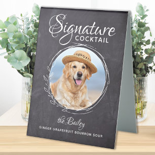 Plaque De Table Rustic Pet Signature Boire Photo Dog Bar Mariage