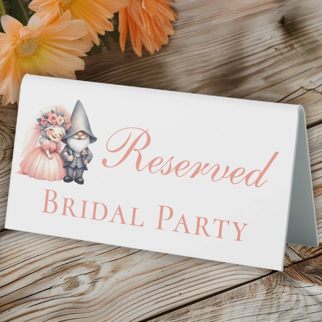 Plaque De Table Rustique Gnome Réservé Mariage de la fête de la ma (Créateur téléchargé)