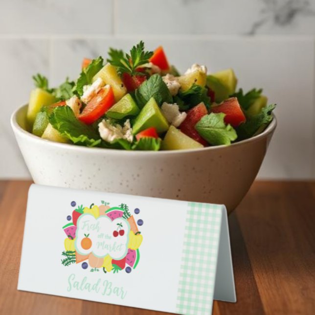 Plaque De Table Salade de bar pour la douche de mariée Fresh Off T (Créateur téléchargé)