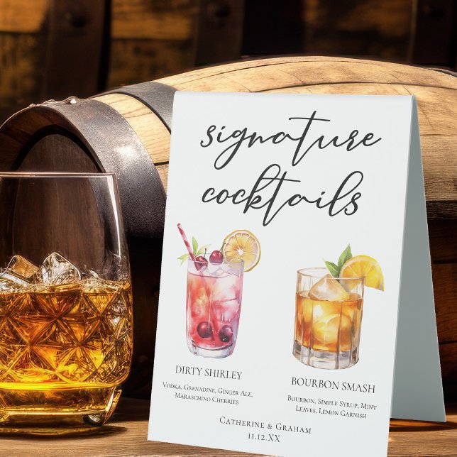 Plaque De Table Sale Shirley Bourbon Smash Signature Cocktails (Créateur téléchargé)