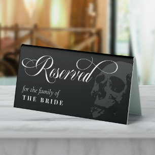 Plaque De Table Salle de mariage gothique élégant Dark Skull réser