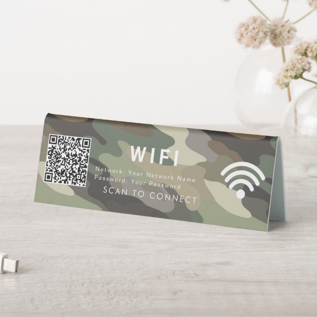Plaque De Table Scan Connect Camouflage Table Tent Sign Design (En SItu (Tableau))
