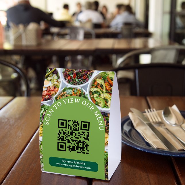 Plaque De Table Scan de restaurant vert pour photo de menu et code (Insitu (restaurant))