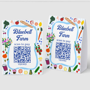 Plaque De Table SCAN POUR PAYER QR Marché des agriculteurs Stand d