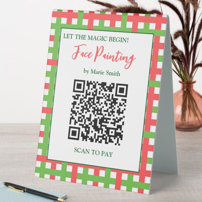 Plaque De Table Scannez pour payer Code QR Peinture de Visage Fest (En SItu (Tableau))