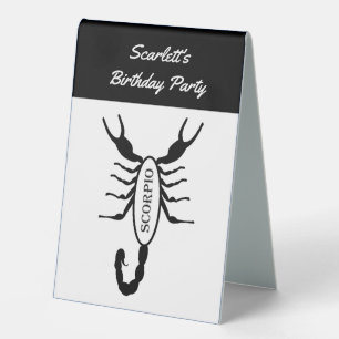 Plaque De Table Scorpio Black Scorpion Star Sign Custom Anniversai