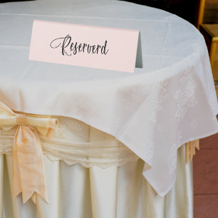 Plaque De Table Script rose en or blush réservé élégant