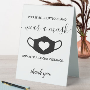 Plaque De Table Sécurité de l'entreprise Portez un masque facial S