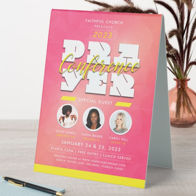 Plaque De Table Service de conférence de prière de l'Église fémini (En SItu (Tableau))