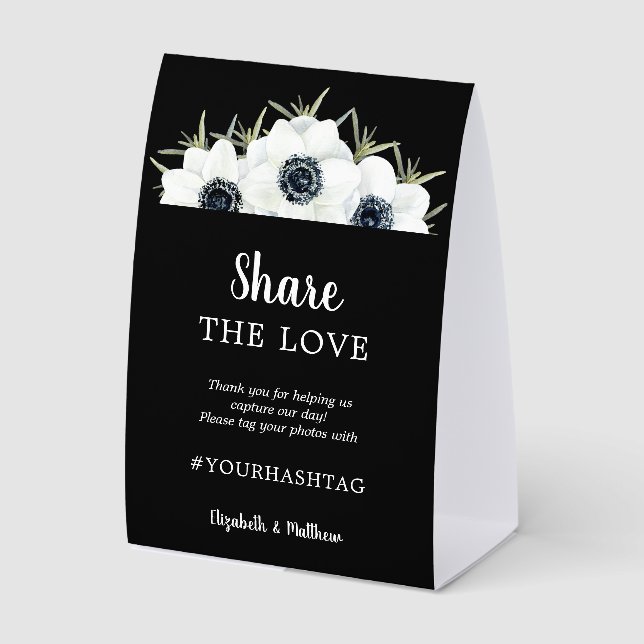 Plaque De Table Share the Love Wedding Hashtag (Recto)