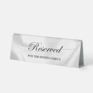 Plaque De Table Siège réservé simple Mariage blanc élégant
