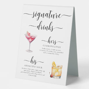 Plaque De Table Signal boisson Leyton Modern Minimal Signature