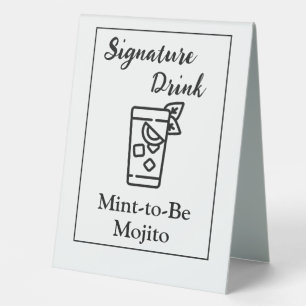 Plaque De Table Signature Boire Signer pour la barre Mariage