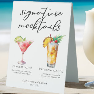 Plaque De Table Signature Mocktails Cranberry Cutie Piña Colada