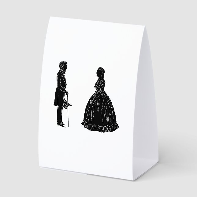 Plaque De Table silhouette d'abraham lincoln et de mary todd linco (Recto)