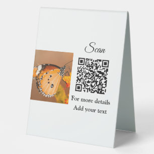 Plaque De Table Simple animal name details QR code add text photo