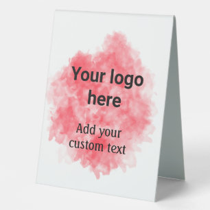 Plaque De Table Simple aquarelle rouge ajoutez votre logo texte pe