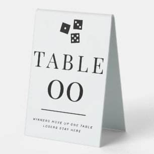 Plaque De Table Simple Bunco Noir et Blanc TOUT Numéro de Table