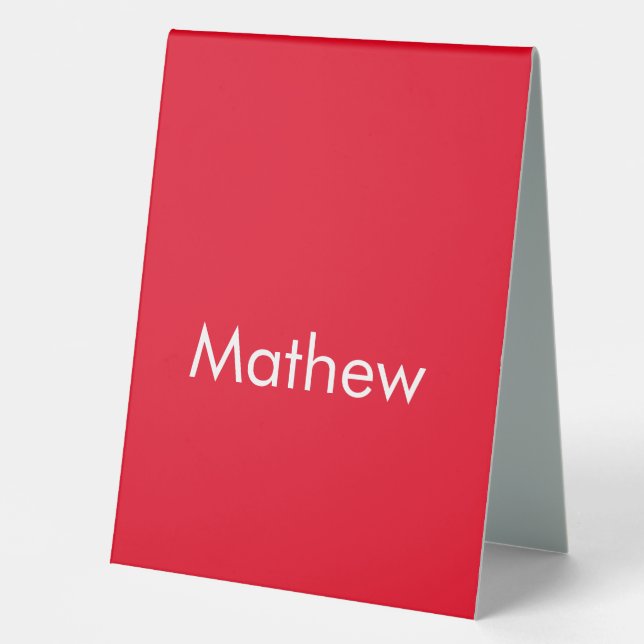 Plaque De Table simple lettre initiale monogramme ajouter votre no (Recto)