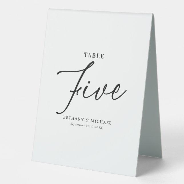 Plaque De Table Simple Mariage Tableau Numéro 5 Tente Signal (Recto)