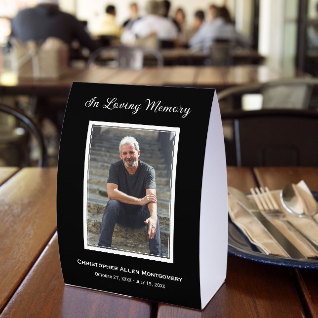 Plaque De Table Simple Mémorial de Funérailles Photo Hommage (Insitu (restaurant))
