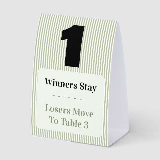 Plaque De Table Simple Modern Bunco Table One Card Set  (Recto)