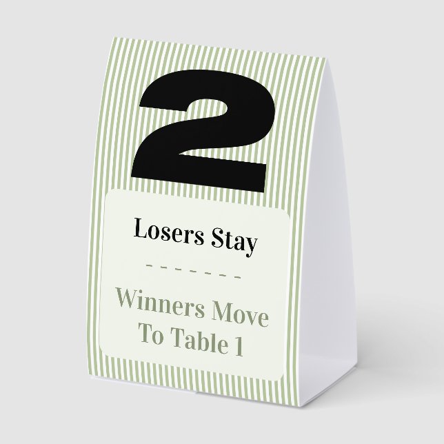 Plaque De Table Simple Modern Bunco Table Two Card Set  (Recto)